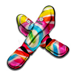 Rainbow Swirl Candy Print Muay Thai Shin Guard