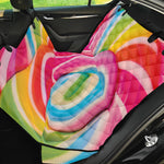 Rainbow Swirl Candy Print Pet Car Back Seat Cover