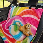 Rainbow Swirl Candy Print Pet Car Back Seat Cover