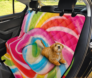 Rainbow Swirl Candy Print Pet Car Back Seat Cover