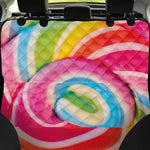 Rainbow Swirl Candy Print Pet Car Back Seat Cover