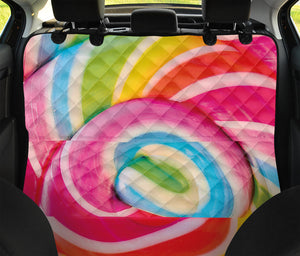 Rainbow Swirl Candy Print Pet Car Back Seat Cover