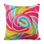 Rainbow Swirl Candy Print Pillow Cover