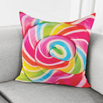 Rainbow Swirl Candy Print Pillow Cover