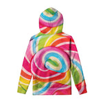 Rainbow Swirl Candy Print Pullover Hoodie