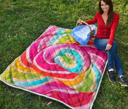 Rainbow Swirl Candy Print Quilt