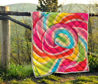 Rainbow Swirl Candy Print Quilt