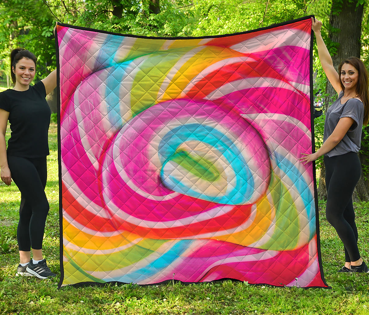 Rainbow Swirl Candy Print Quilt