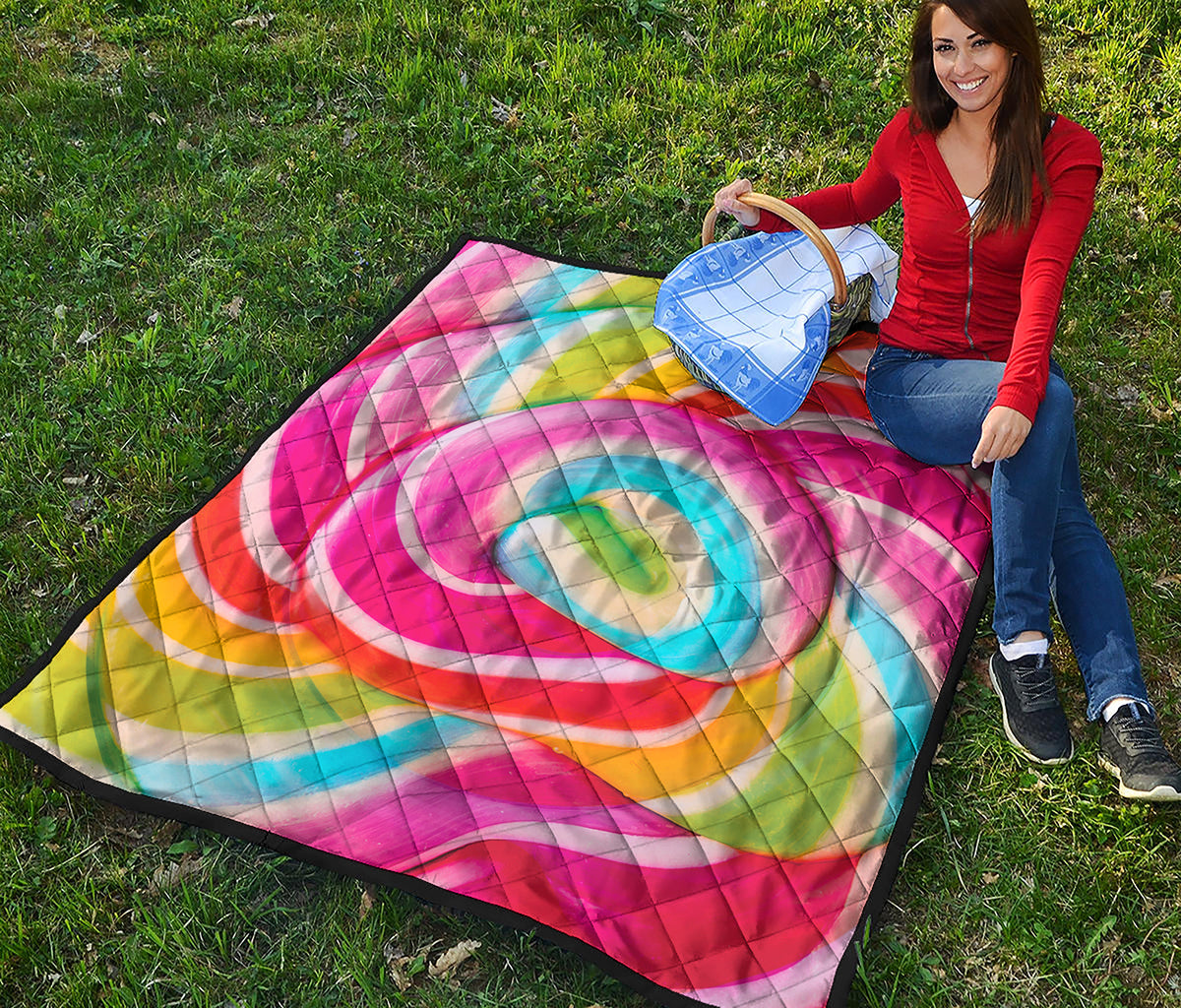 Rainbow Swirl Candy Print Quilt