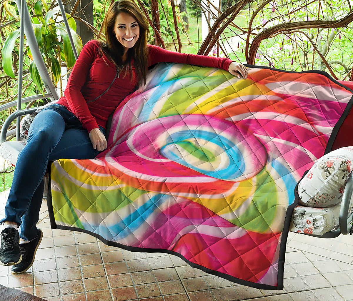 Rainbow Swirl Candy Print Quilt