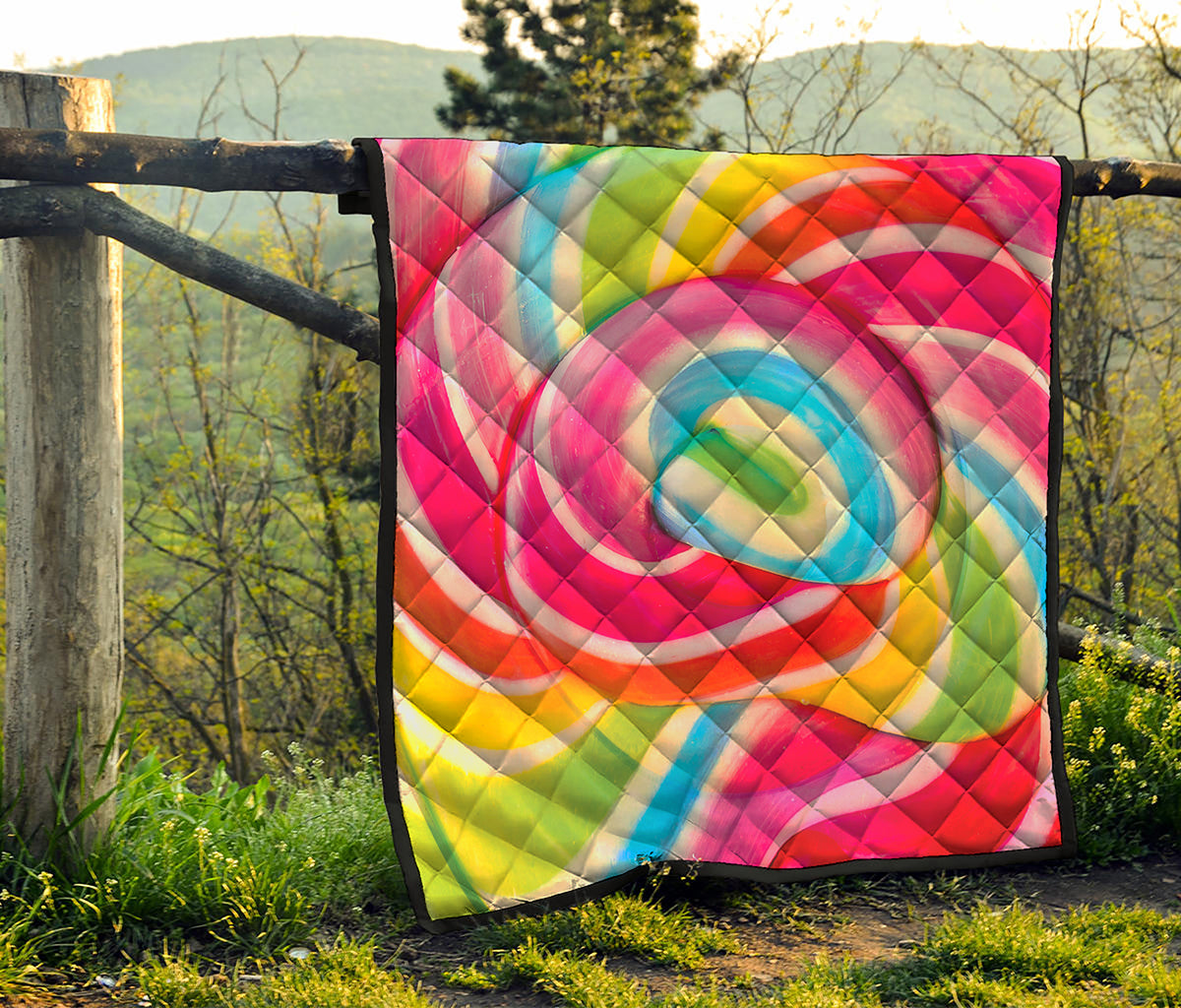 Rainbow Swirl Candy Print Quilt