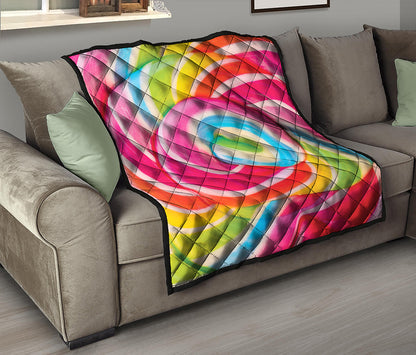 Rainbow Swirl Candy Print Quilt