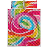 Rainbow Swirl Candy Print Quilt Bed Set