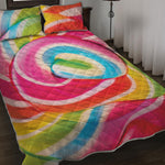 Rainbow Swirl Candy Print Quilt Bed Set