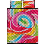 Rainbow Swirl Candy Print Quilt Bed Set