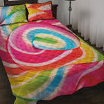 Rainbow Swirl Candy Print Quilt Bed Set