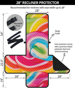 Rainbow Swirl Candy Print Recliner Protector