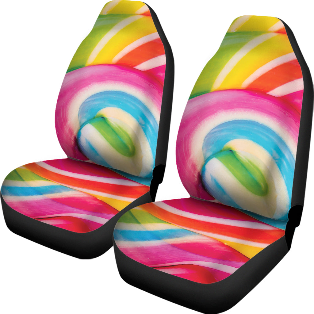 Rainbow Swirl Candy Print Universal Fit Car Seat Covers