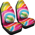 Rainbow Swirl Candy Print Universal Fit Car Seat Covers