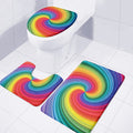 Rainbow Swirl Print 3 Piece Bath Mat Set