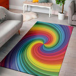 Rainbow Swirl Print Area Rug
