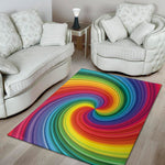 Rainbow Swirl Print Area Rug