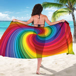 Rainbow Swirl Print Beach Sarong Wrap