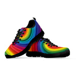 Rainbow Swirl Print Black Sneakers