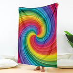Rainbow Swirl Print Blanket