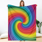 Rainbow Swirl Print Blanket