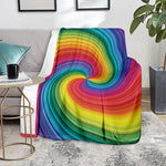 Rainbow Swirl Print Blanket
