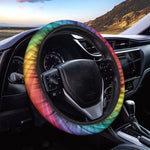 Rainbow Swirl Print Car Steering Wheel Cover
