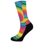 Rainbow Swirl Print Crew Socks