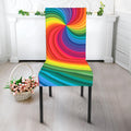 Rainbow Swirl Print Dining Chair Slipcover