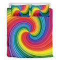 Rainbow Swirl Print Duvet Cover Bedding Set