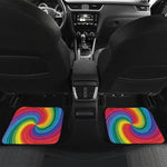 Rainbow Swirl Print Front and Back Car Floor Mats