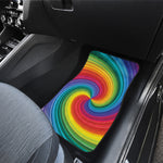 Rainbow Swirl Print Front and Back Car Floor Mats