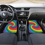 Rainbow Swirl Print Front Car Floor Mats