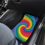 Rainbow Swirl Print Front Car Floor Mats