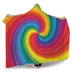 Rainbow Swirl Print Hooded Blanket
