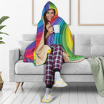 Rainbow Swirl Print Hooded Blanket