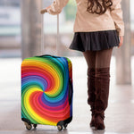 Rainbow Swirl Print Luggage Cover