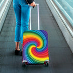 Rainbow Swirl Print Luggage Cover