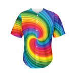 Rainbow Swirl Print Men's Baseball Jersey