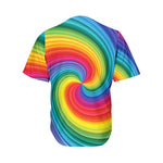 Rainbow Swirl Print Men's Baseball Jersey