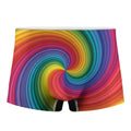 Rainbow Swirl Print Men's Boxer Briefs