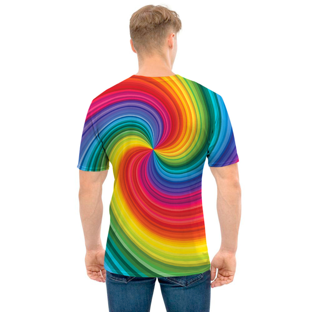 Rainbow Swirl Print Men's T-Shirt