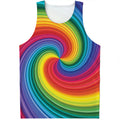Rainbow Swirl Print Men's Tank Top