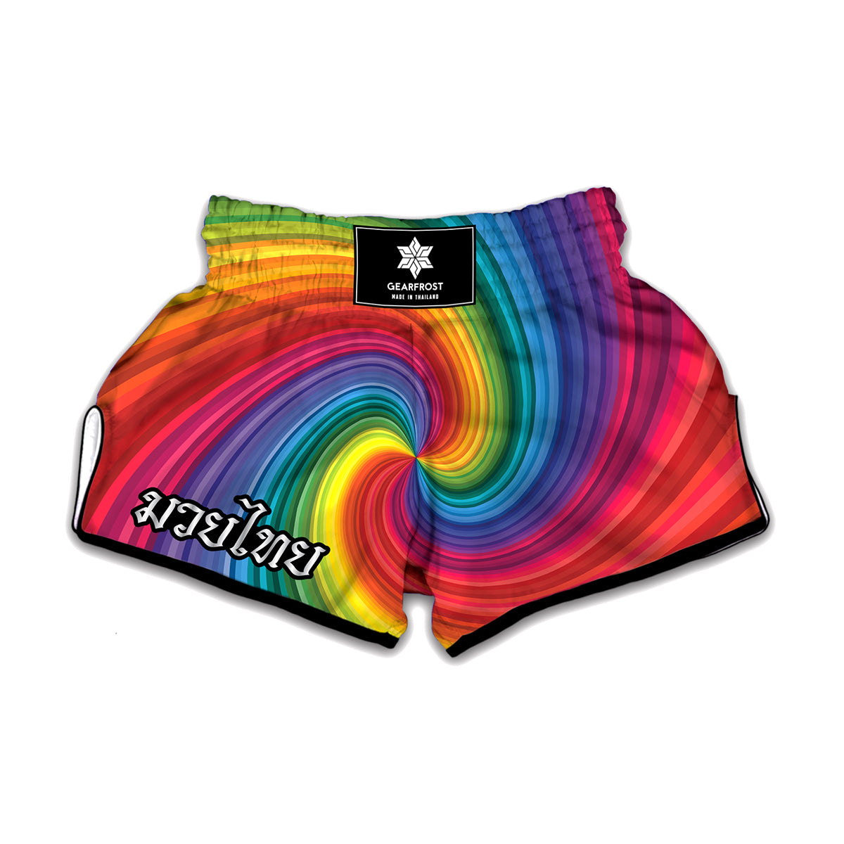 Rainbow Swirl Print Muay Thai Boxing Shorts
