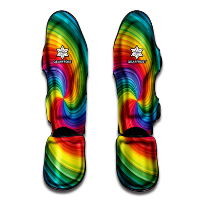 Rainbow Swirl Print Muay Thai Shin Guard